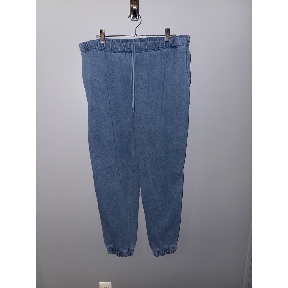 Good American Boyfriend Sweatpants Indigo Blue Cotton Joggers XL GS0455VN